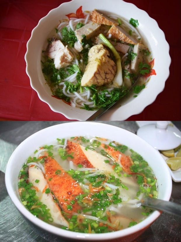 Banh canh cha ca (noodles with fish cakes) This is a specialty in many central provinces such as Phu Yen, Khanh Hoa and Binh Thuan. A bowl of noodles with fish cakes in the central region usually comes as a small snack with fried and steamed fish cakes, and costs around VND15,000 ($0.7). In Saigon, the dish is sold in many wet markets and on the streets but usually without the fish roe. The taste does not differ much from the original version.