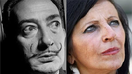 Salvador Dali và bà Pilar Abel, người đang chứng minh rằng bà là đứa con duy nhất của Dali.