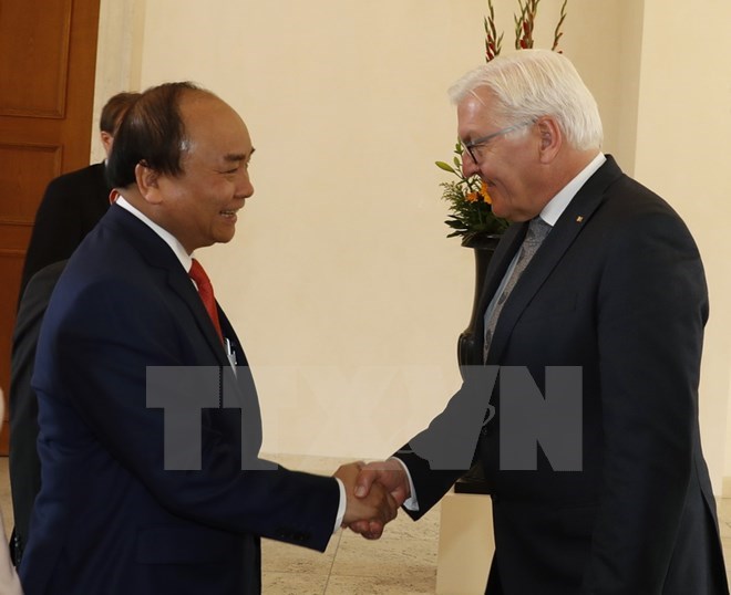 Prime Minister Nguyen Xuan Phuc meets German President Frank-Walter Steinmeier (Source: VNA)