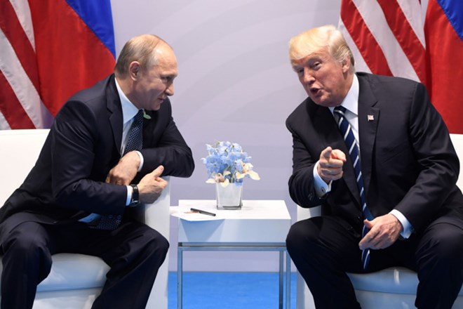 Tổng thống Nga Vladimir Putin và người đồng cấp Mỹ Donald Trump. (Nguồn: AFP)