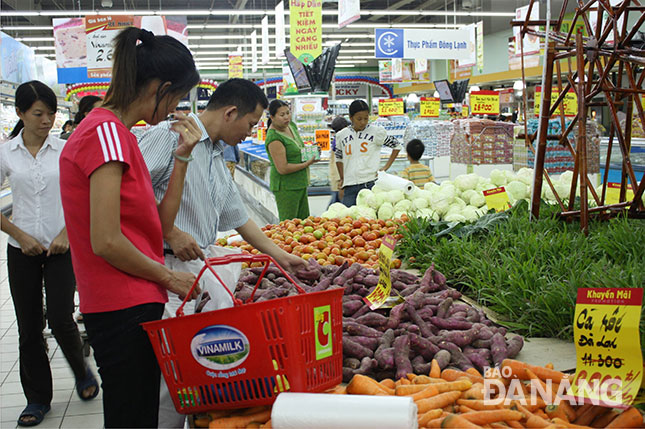 Shoppers at a local supermarket