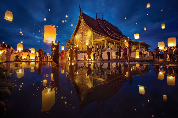 Loi Krathong Festival in Thailand.