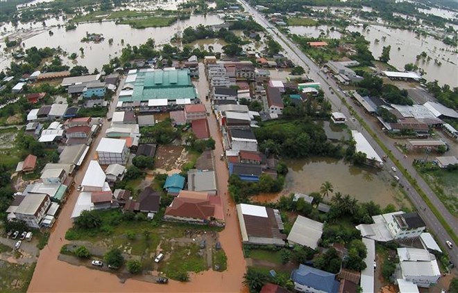 Flooding in Thailand's northeastern province of Sakon Nakhon on July 31 (Photo: EPA/VNA)