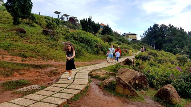 Visitors to the mountain