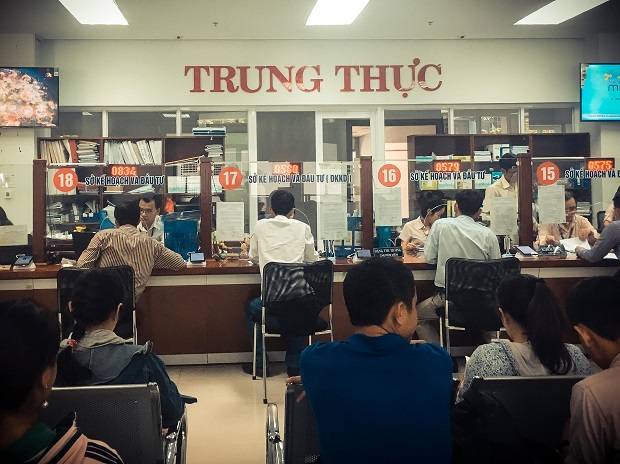 Local residents at the Da Nang Administrative Centre