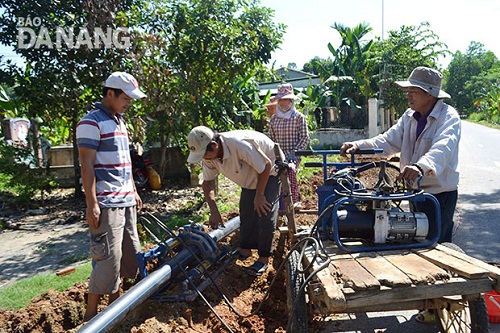 Installation of a water pipe system in a rural area