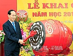 Chủ tịch nước đánh trống khai giảng năm học mới tại Hà Nội