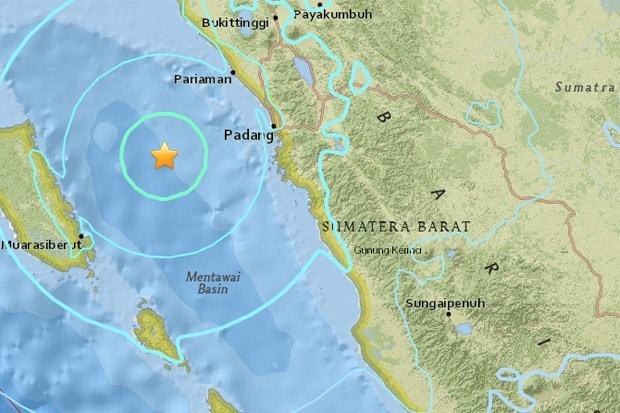 An earthquake of 6.2 magnitudes on the Richter scale shook Mentawai islands of Indonesia’s West Sumatra province on September 1 (Photo: US Geological Survey)