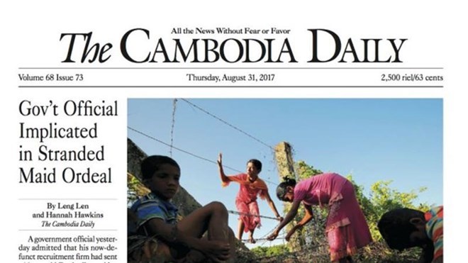 A photo of The Cambodia Daily (Source: Al Jazeera)