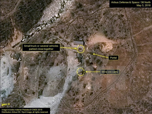 Bãi thử hạt nhân Punggye-ri của Triều Tiên ngày 5/5/2016. (Nguồn: Reuters/TTXVN)
