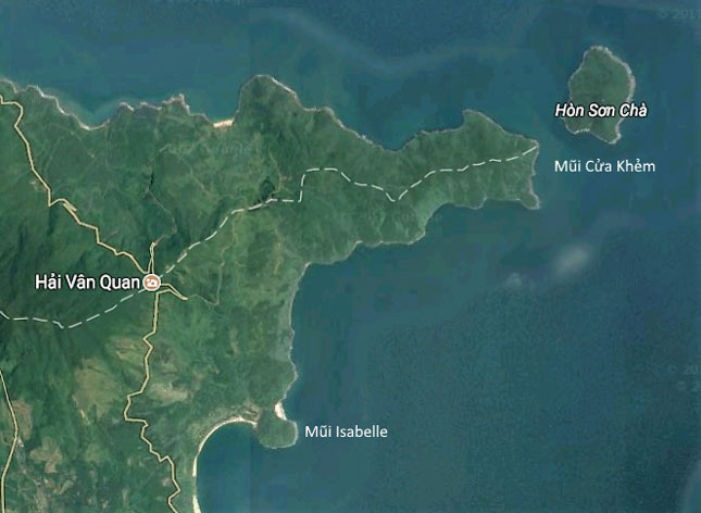  Theo Địa chí Quảng Nam - Đà Nẵng bờ biển Đà Nẵng được tính từ mũi Isabelle đến bờ biển thuộc xã Điện Ngọc, thị xã Điện Bàn (ảnh chụp từ màn hình).