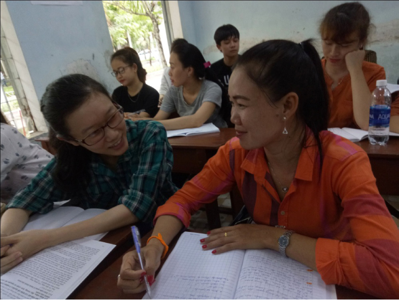 Vietnamese and Laotian students at the city’s University of Education