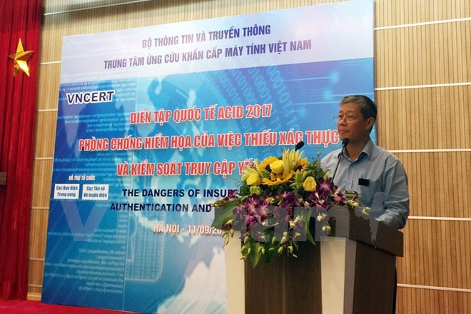 Deputy Minister of Information and Communications Nguyen Thanh Hung at the event. (Photo: VNA)