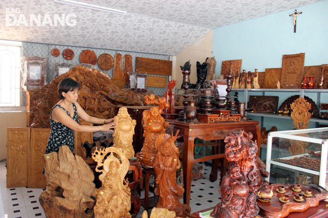 A store selling wooden handicrafts at the specialised area