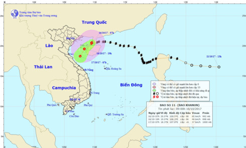 Bão số 11 có hướng đi phức tạp khi tiến gần bờ