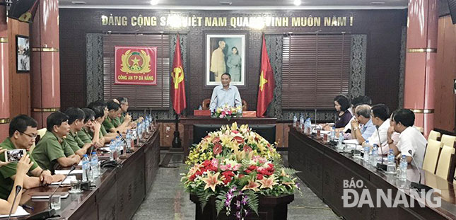 Bí thư Thành ủy Trương Quang Nghĩa phát biểu chỉ đạo tại buổi làm việc.      Ảnh: ĐẮC MẠNH