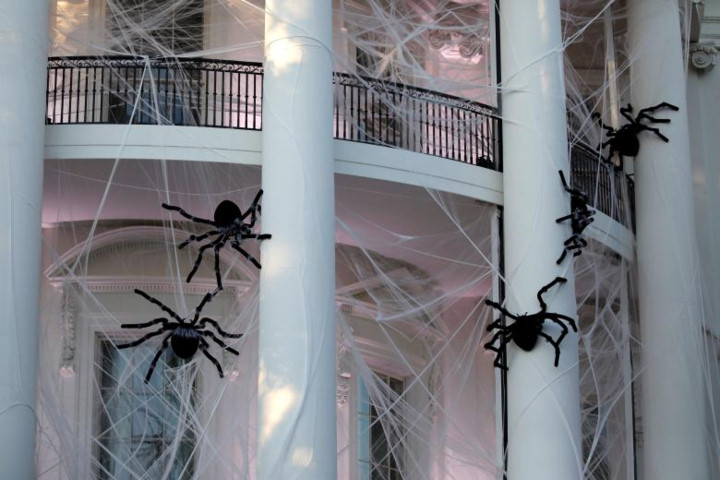 Hình nhện trang trí trên tòa nhà bên trong khu vực Nhà Trắng.