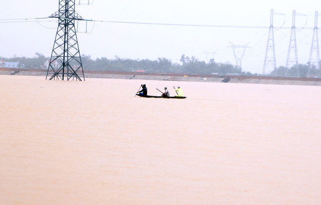 Lũ sẽ gây ngập lụt sâu ở xã Hòa Tiến, huyện Hòa Vang, nhất là khu vực hạ lưu đường cao tốc Đà Nẵng - Quảng Ngãi.