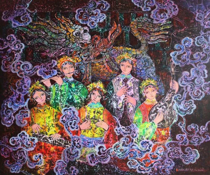 An oil canvas painting is exhibited in Đà Nẵng in celebration of the APEC Summit on November 6-11.— VNS Photo Nguyễn Trinh Read more at http://vietnamnews.vn/life-style/416840/cultural-events-to-offer-apec-delegates-visits.html#sel43hez6PRt02y3.99