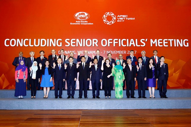 Participants in the APEC Concluding Senior Officials’ Meeting pose for a photo (Photo: VNA)