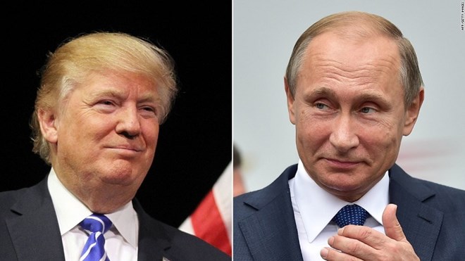 Tổng thống Nga Vladimir Putin (phải) và Tổng thống Mỹ Donald Trump. (Nguồn: CNN)