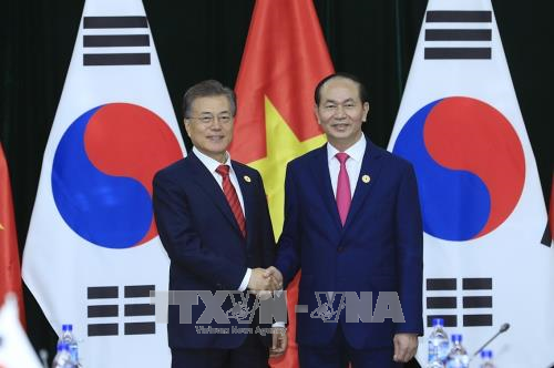 Chủ tịch nước Trần Đại Quang và Tổng thống Hàn Quốc Moon Jae-in
