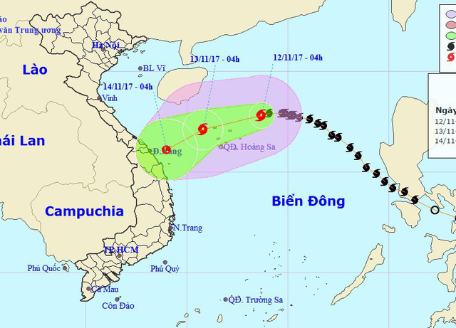 The expected path of the low pressure system (Photo: NCHMF)