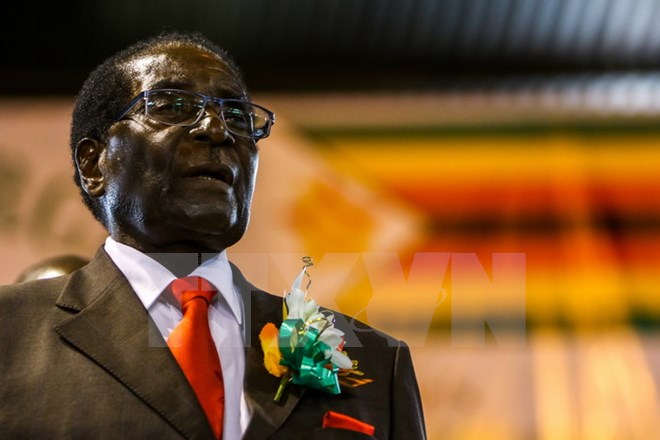 Tổng thống Zimbabwe Robert Mugabe tại một hội nghị ở Harare ngày 7/4/2016. (Nguồn: AFP/TTXVN)