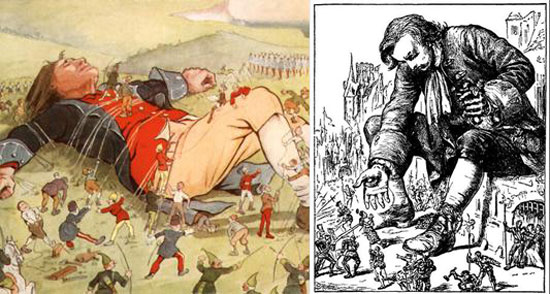 Tranh minh họa Gulliver đến xứ sở tí hon.