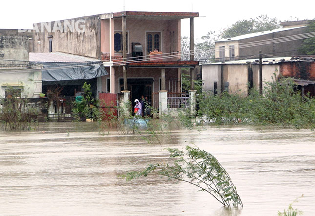 81 hộ dân ở khu đất dự trữ và chống ngập ven sông phía nam cầu Cẩm Lệ thường xuyên bị ngập lũ sâu.