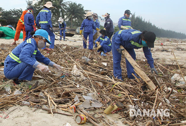 Trong thời gian qua, công nhân thu gom khoảng 20 tấn rác/ngày.