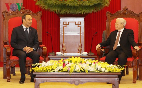 Tổng Bí thư Nguyễn Phú Trọng tiếp Chủ tịch Hạ viện Ma Rốc Habib El Malki.