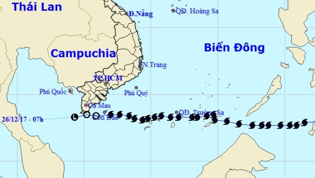 Location and direction of the low pressure system. (Credit: NCHMF)