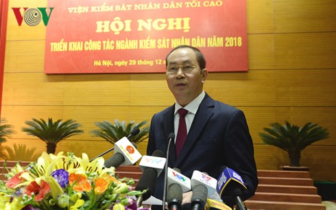 Chủ tịch nước Trần Đại Quang phát biểu tại hội nghị.