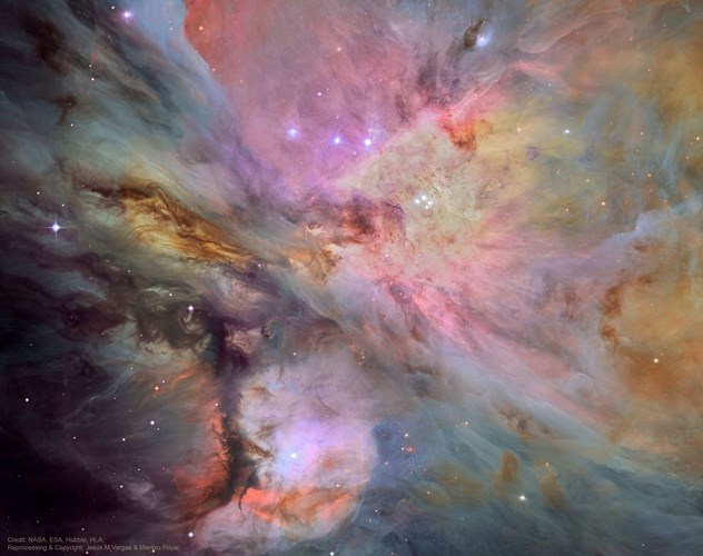Tinh vân lớn trong chòm Orion nhìn từ kính thiên văn Hubble của NASA. Ảnh: NASA