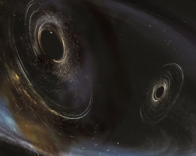 Hai hố đen cách Trái đất 3 tỷ năm ánh sáng. Ảnh: Caltech