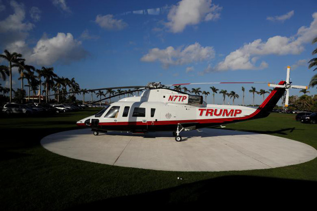 Trực thăng riêng của ông Trump tại khu nghỉ dưỡng Mar-a-Lago (Ảnh: Reuters)