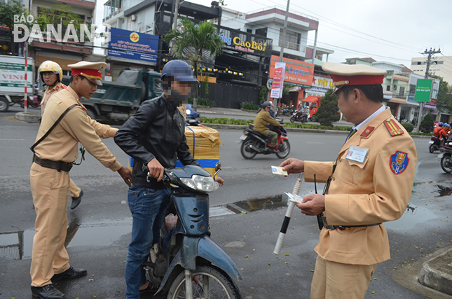 A local police officer to perform a check over a road user