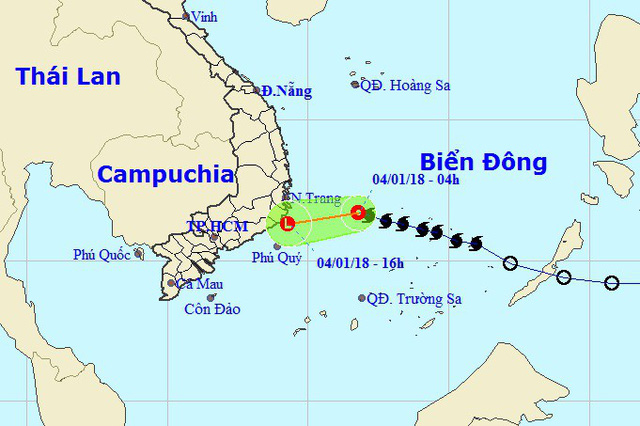 The expected path of the tropical depression NCHMF)