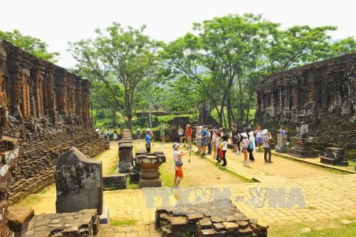 Visitors at the My Son Sanctuary (Source: VNA)