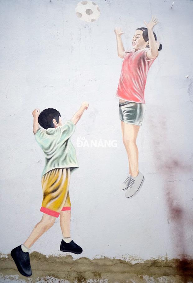 A mural showcasing a daily activity of locals
