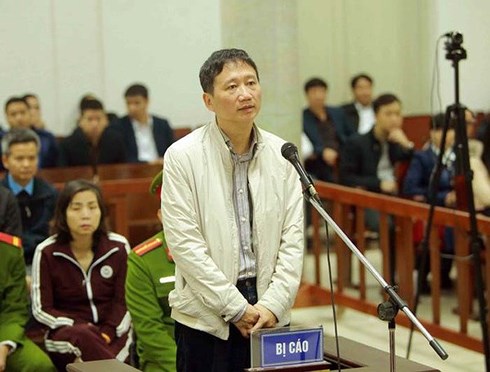 Bị cáo Trịnh Xuân Thanh tại tòa. (Ảnh: TTXVN)