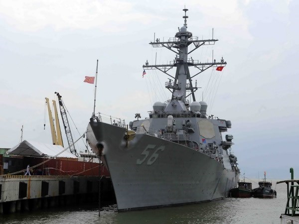 The USS John S. McCain ​docked at Tien Sa Port in Da ​Nang for a friendship visit in 2016 (Photo: VNA)