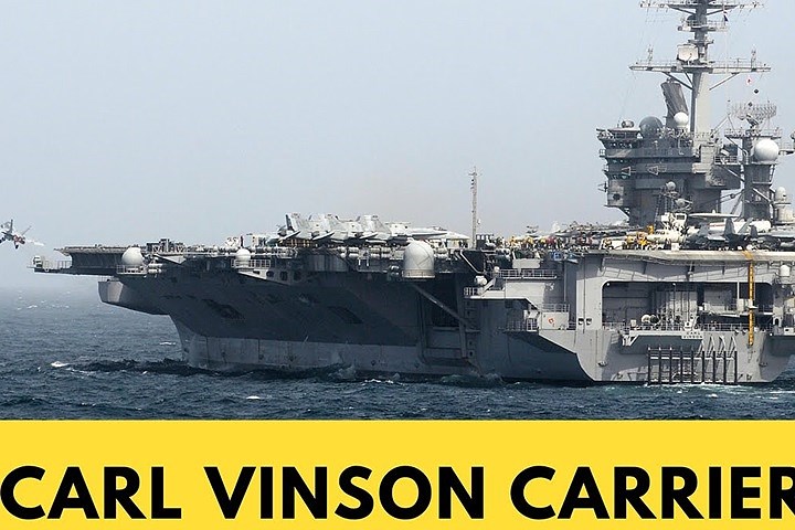 Chiến hạm Carl Vinson là niềm tự hào của hải quân Mỹ. Đây là tàu sân bay lớp Nimitz, được hạ thủy vào năm 1980. Ảnh: YouTube.