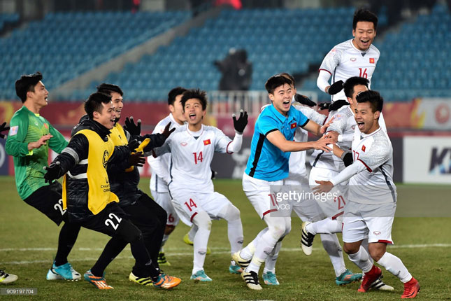 Sau thành công vang dội tại giải Bóng đá U23 châu Á 2018, sự kỳ vọng thái quá đang vô tình tạo áp lực lớn cho các cầu thủ U23 Việt Nam.			     Ảnh: Getty Images
