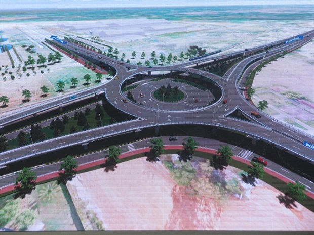 A plan of the railway flyover roundabout in Nui Thanh District, and road linking Chu Lai Port to Da Nang-Quang Ngai Expressway. (Photo: VNS)