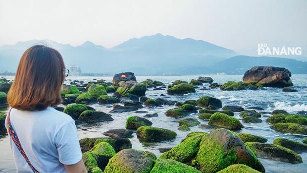 A lady enjoying romantic natural setting at the site.