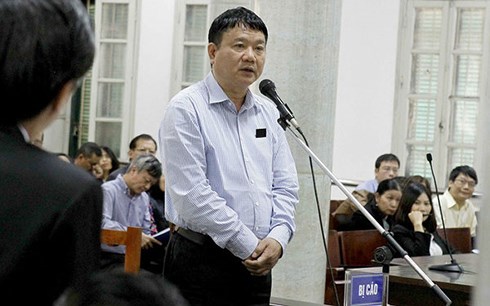 Bị cáo Đinh La Thăng tại phiên tòa. (Ảnh: TTXVN)