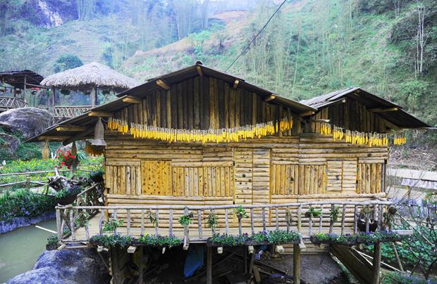   A traditional house of the H'Mong ethnic group