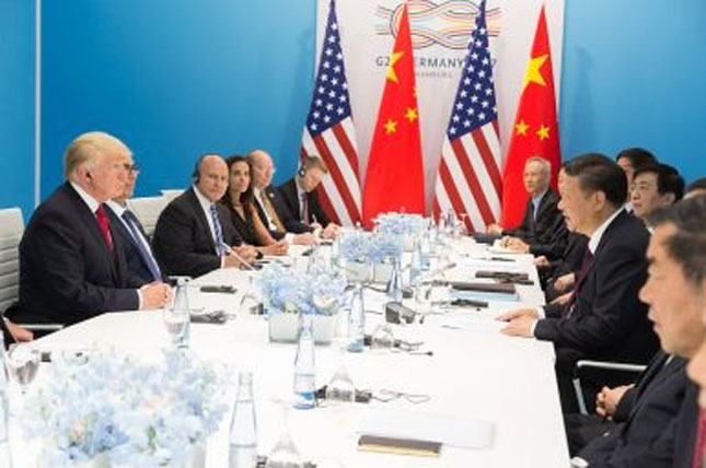 Tổng thống Donald Trump và Chủ tịch Tập Cận Bình trong một lần gặp nhau hồi năm 2017. 